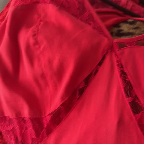 Cute Red Lace Dress Size Small - Picture 3 of 5